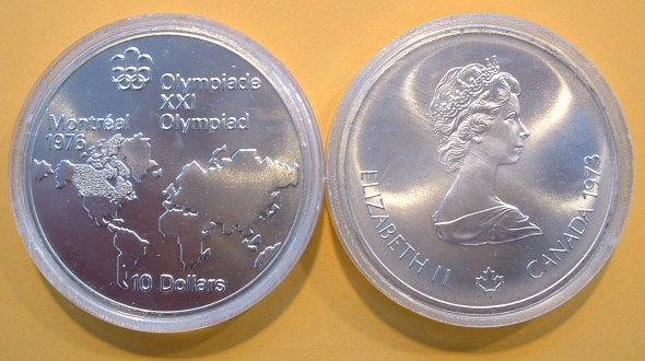 olympic  10 silver coin